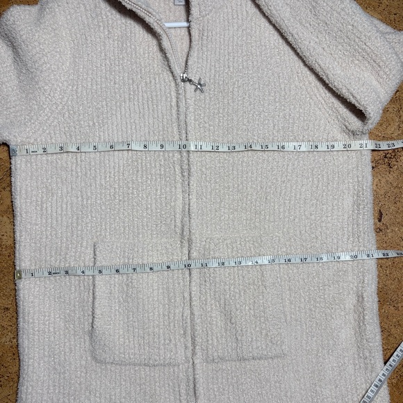 Barefoot Dreams CozyChic Knit Half Zip Short Lounger Fleece In Cream Sz L/XL - Picture 13 of 14